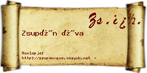 Zsupán Éva névjegykártya